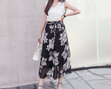 Load image into Gallery viewer, Womens Floral Wide Leg Chiffon Pants
