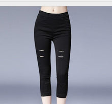 Load image into Gallery viewer, Ripped Crop Leggings
