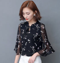 Load image into Gallery viewer, Summer Chiffon Bell Sleeve Top
