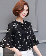 Load image into Gallery viewer, Summer Chiffon Bell Sleeve Top
