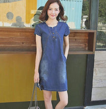 Load image into Gallery viewer, Womens One Piece Denim Dress
