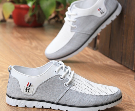 Mens Casual Two Tone Sneakers with Lace