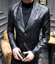 Load image into Gallery viewer, Mens Vegan Leather Blazer
