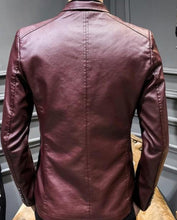Load image into Gallery viewer, Mens Vegan Leather Blazer
