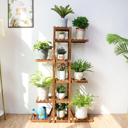 Indoor 6 Tier Wooden Plant Home Decor Stand