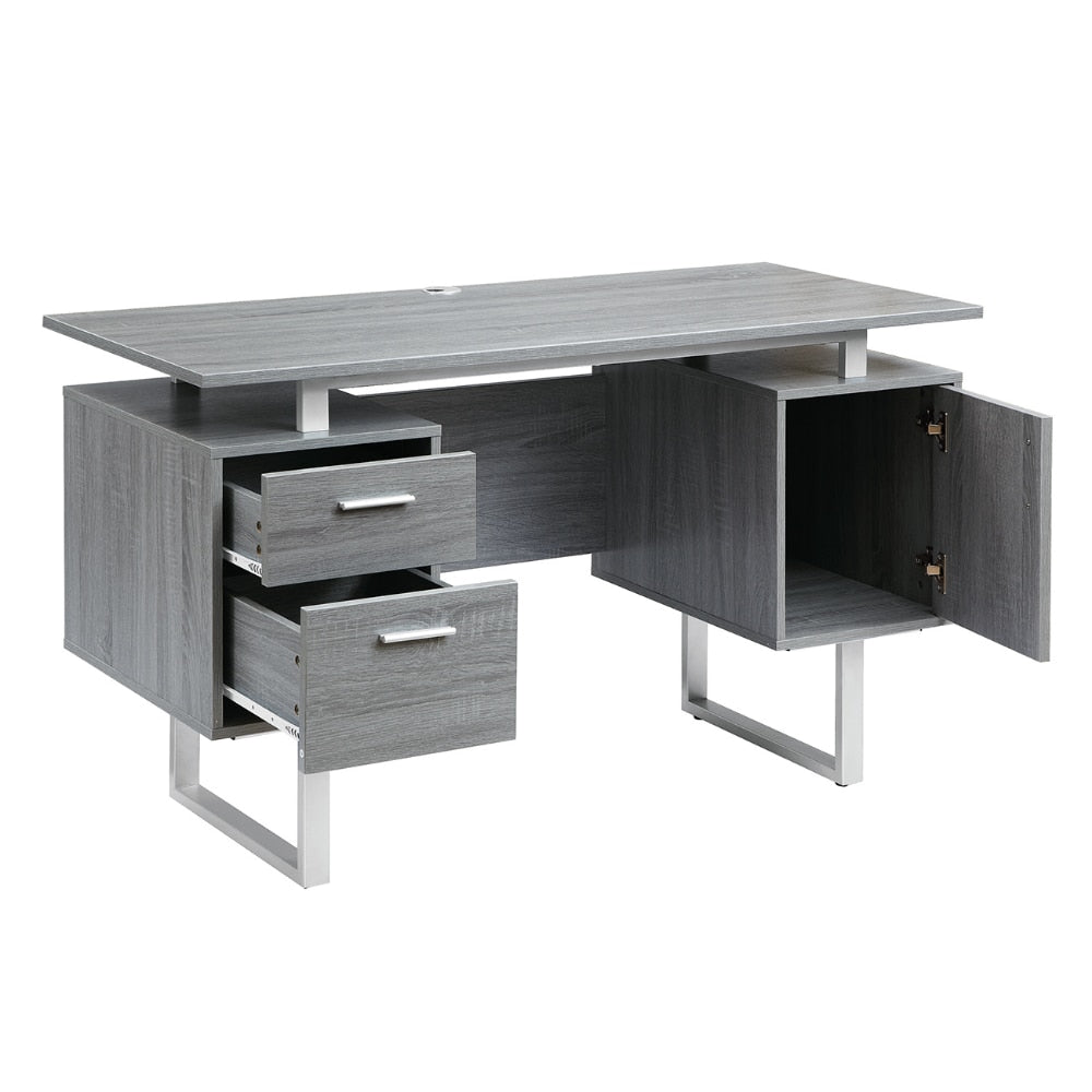 Modern Office Desk with Drawers and Cabinet