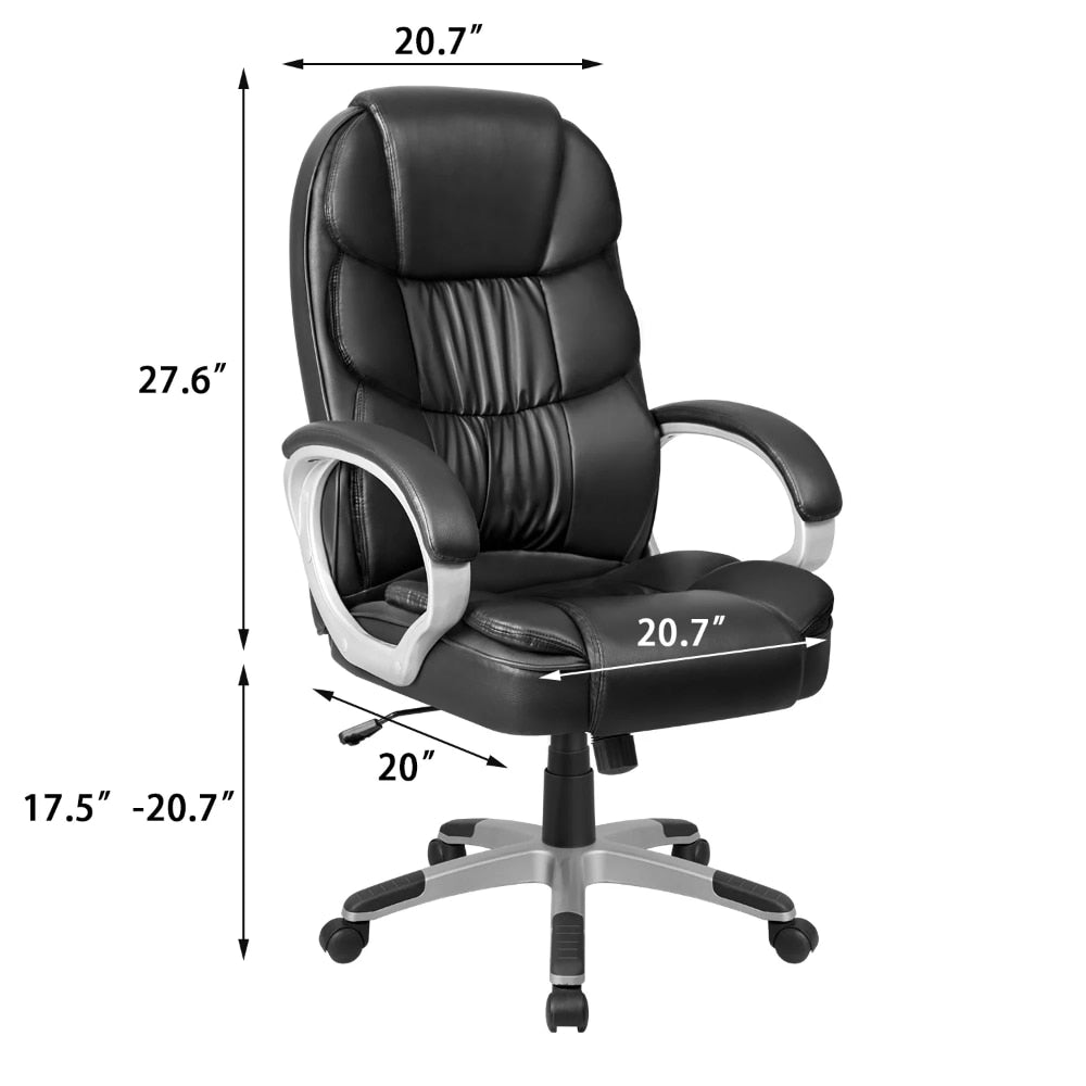 Onetify High Back Vegan Leather Executive Office Chair in Black