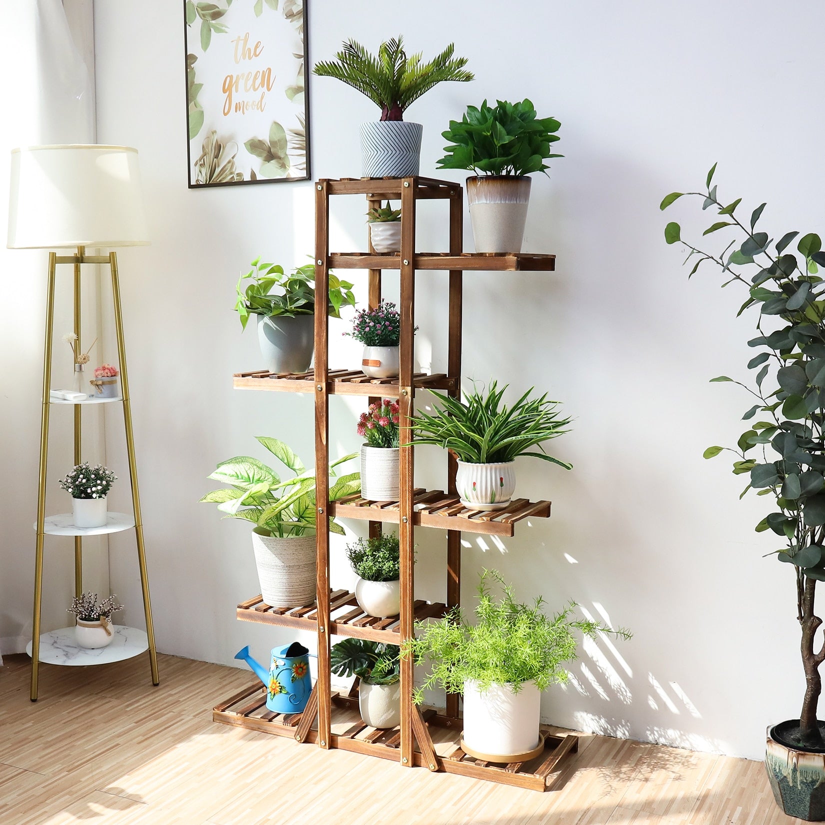 Indoor 6 Tier Wooden Plant Home Decor Stand – Onetify