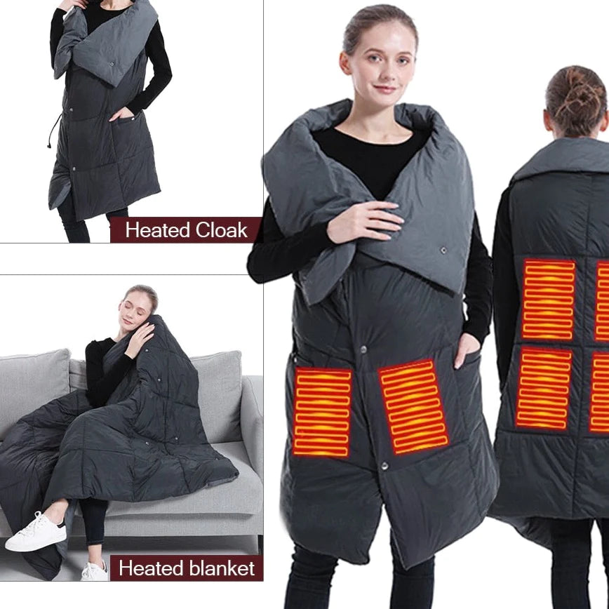 2-In-1 Heated Blanket Wearable Cover