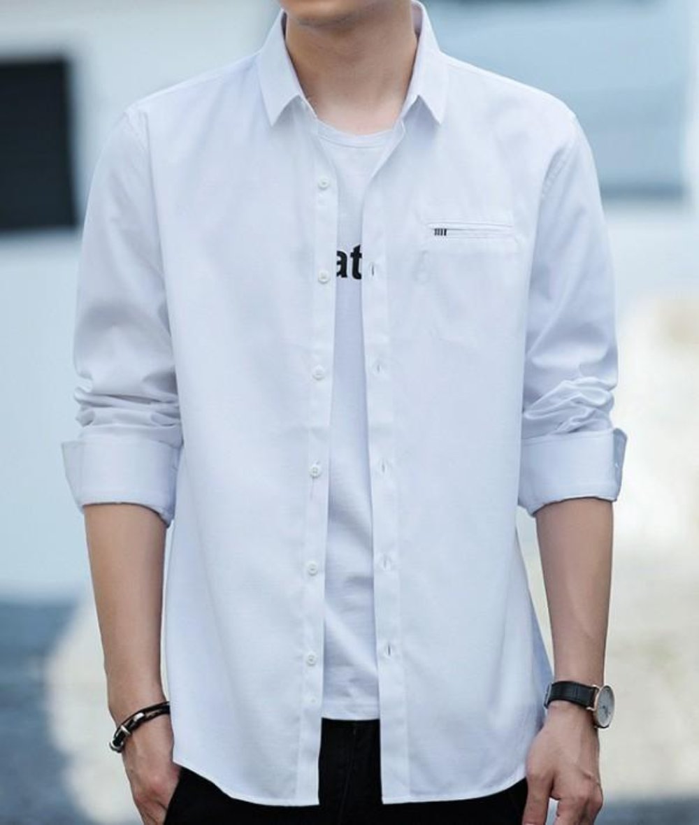 Sleeve Button Mens Casual Long Sleeve Button Front Shirt – Onetify