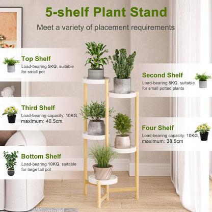 5 Tier Bamboo Plant Stand