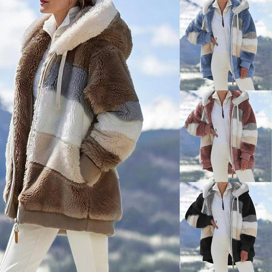 Womens Winter Fleece Hooded Jacket