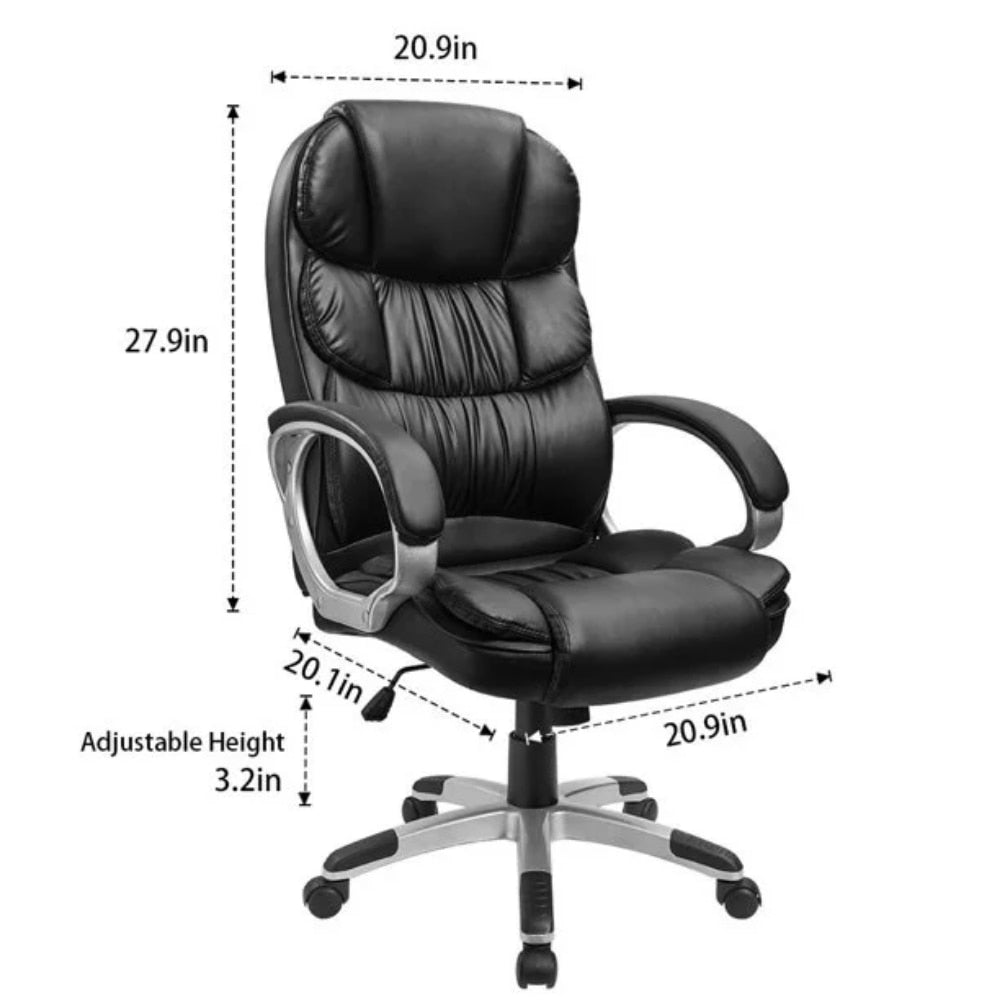 Onetify High Back Vegan Leather Executive Office Chair in Black