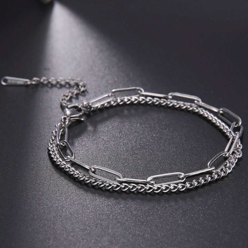 Layered Look Chain Bracelet