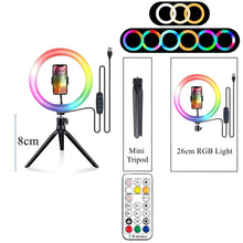 Load image into Gallery viewer, RGB Desktop Selfie Ring Lamp
