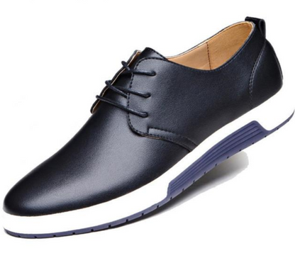 Mens Street Style Casual Leather Shoes in Black