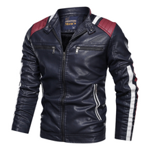 Load image into Gallery viewer, Mens Biker Vegan Leather Jacket With Shoulder Details

