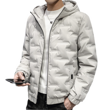 Load image into Gallery viewer, Mens Hooded Zipper Puffer Jacket
