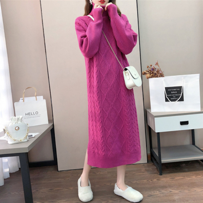 Womens Cable Knit Long Dress