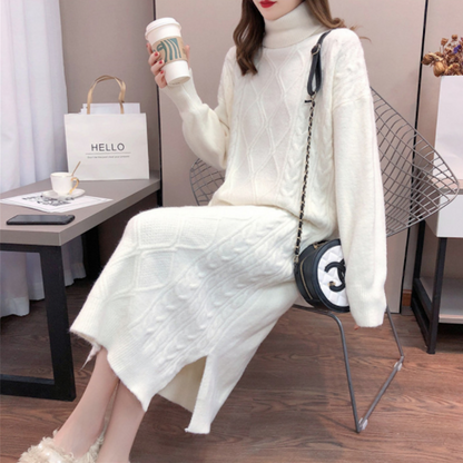 Womens Cable Knit Long Dress