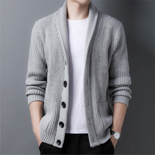 Load image into Gallery viewer, Mens Chunky Knit Cardigan With Shawl Collar

