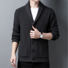 Load image into Gallery viewer, Mens Chunky Knit Cardigan With Shawl Collar
