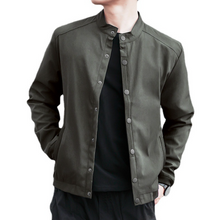Load image into Gallery viewer, Mens Stand Collar Snap Button Jacket

