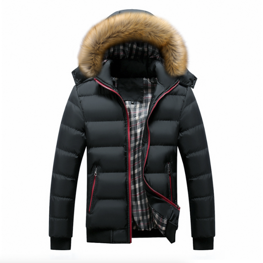 Mens Two Tone Puffer Jacket with Removable Hood – Onetify
