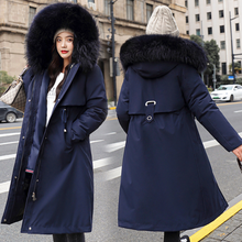 Load image into Gallery viewer, Womens &#39;s Detachable Faux Fur Lining Long Coat with Furry Hood
