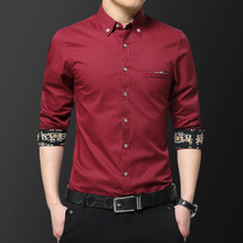 Load image into Gallery viewer, Mens Long Sleeve Plaid Shirt With Golden Print Inner Details
