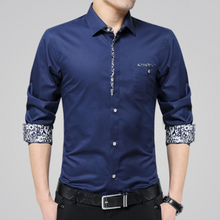 Load image into Gallery viewer, Mens Long Sleeve Button Down Shirt With Floral Details
