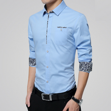 Load image into Gallery viewer, Mens Long Sleeve Button Down Shirt With Floral Details
