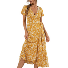 Load image into Gallery viewer, Womens Floral Maxi Dress With Cap Sleeves
