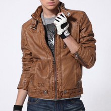 Load image into Gallery viewer, Mens Bomber Faux Leather Jacket
