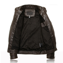 Load image into Gallery viewer, Mens Bomber Faux Leather Jacket
