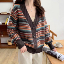 Load image into Gallery viewer, Womens Button Down Striped Cardigan
