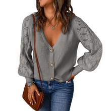 Load image into Gallery viewer, Womens Button Down Open Knit Sweater

