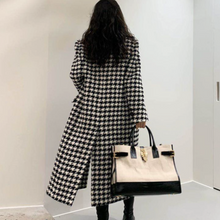Load image into Gallery viewer, Womens Houndstooth Pattern Long Coat
