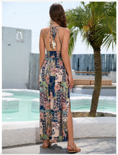 Load image into Gallery viewer, Womens Open Back Floral Maxi Dress
