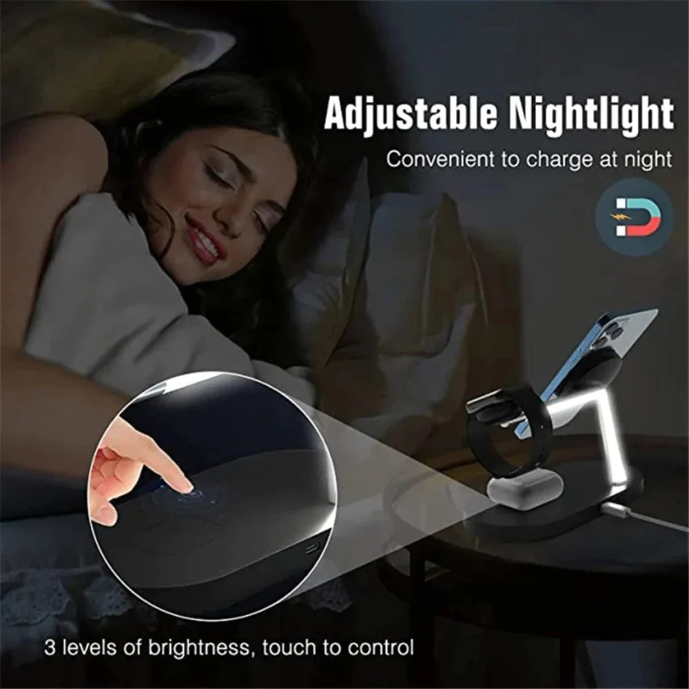 Magnetic Wireless Charging Station with Lamp for iPhone
