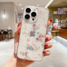Load image into Gallery viewer, Glitter Clear Case with Daisies for iPhone
