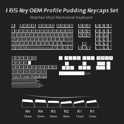 Pudding keycaps set with 165 keys