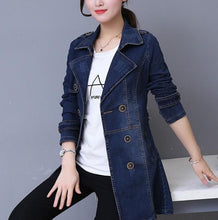 Load image into Gallery viewer, Womens Double Breasted Slim Fit Denim Jacket
