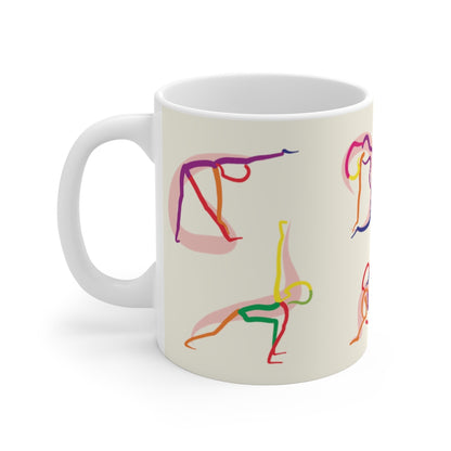 Stick Figure Yoga Poses Coffee Tea Mug