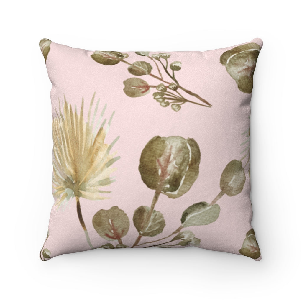 Garder Blossoms Double Sided Print Faux Suede Square Cushion