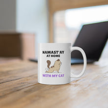 Load image into Gallery viewer, Namast&#39;ay Home with My Yoga Cat Mug
