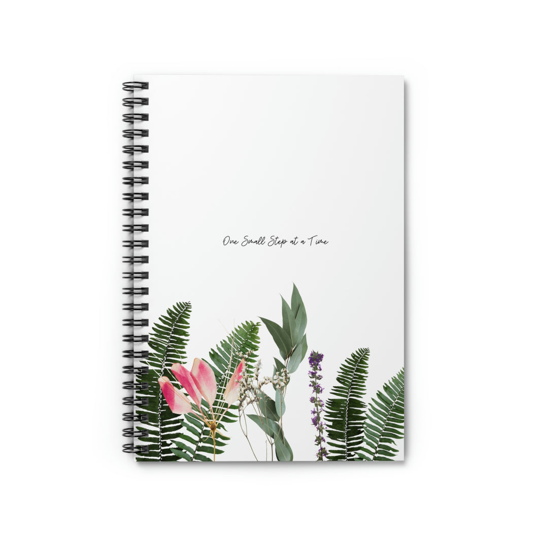 One Small Step at a Time Plant Theme Spiral Notebook