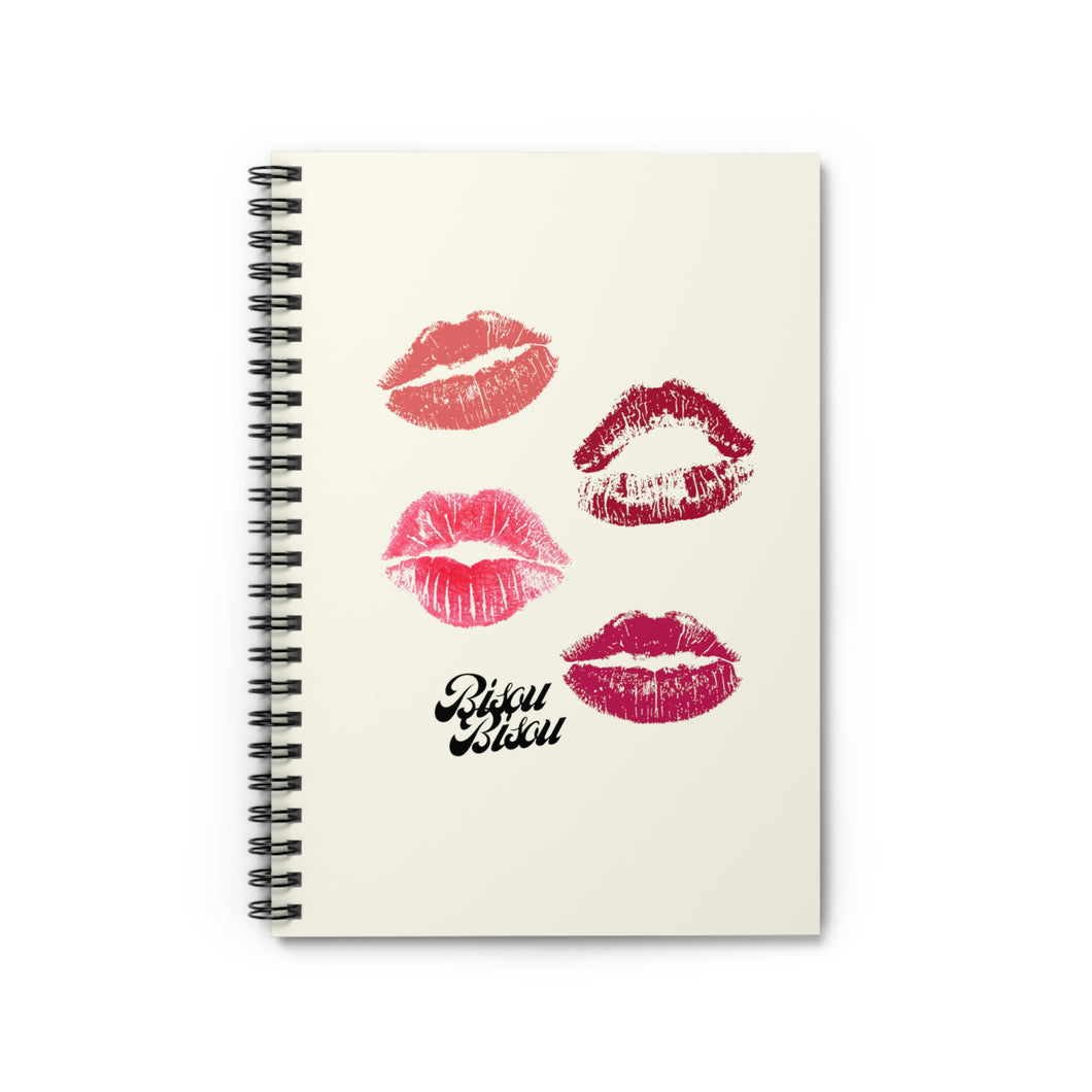 Bisou Bisou Kisses Spiral Notebook