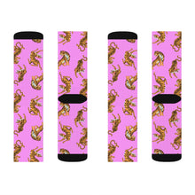 Load image into Gallery viewer, Tiger Fun Novelty Socks Pink

