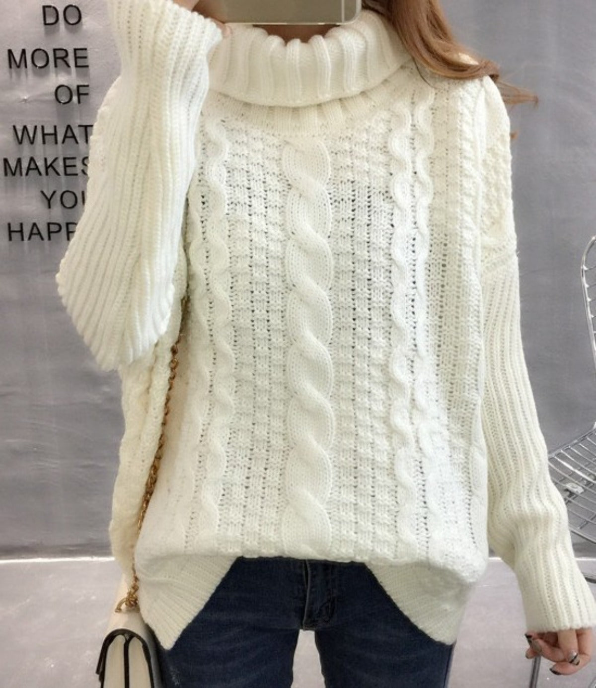 Womens Classic Turtle Neck Sweater